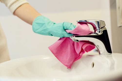 Room-by-room deep cleaning preparation with tools