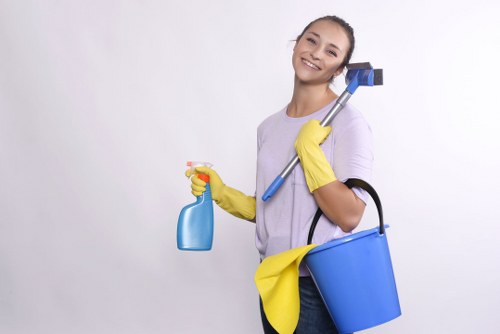 Regular cleaning in a professional office workspace