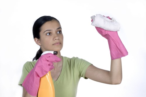 Bathroom sanitizing as part of move in cleaning in