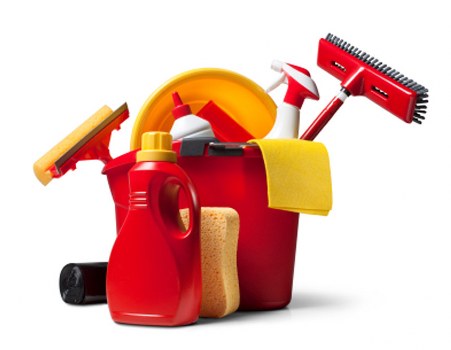 Professional domestic cleaning in a modern home